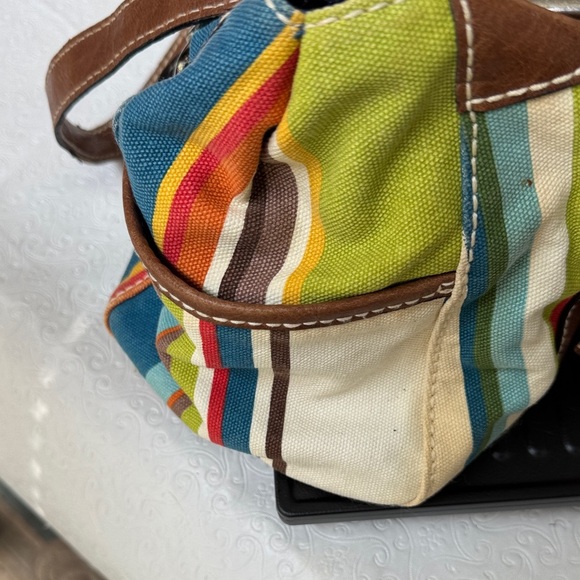 Fossil Blue and Brown Vintage style Bag - Picture 3 of 7